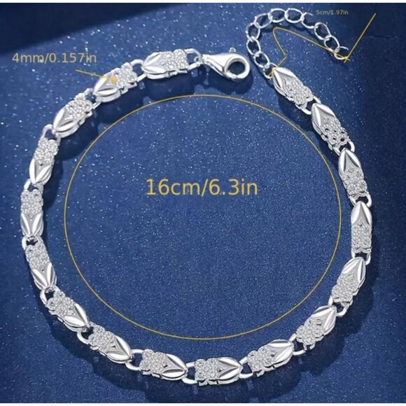 Women's Four-leaf Clover Silver Color Bracelet Gift - Picture 5 of 6